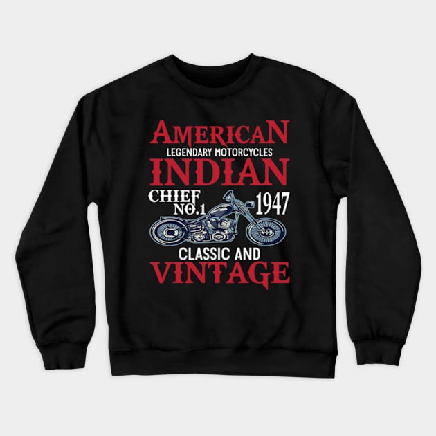 american motorcycle indian Crewneck Sweatshirt by Good Day